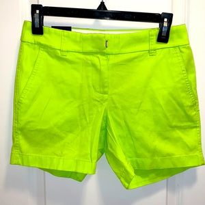 J Crew Lime Green shorts size 00 NWT